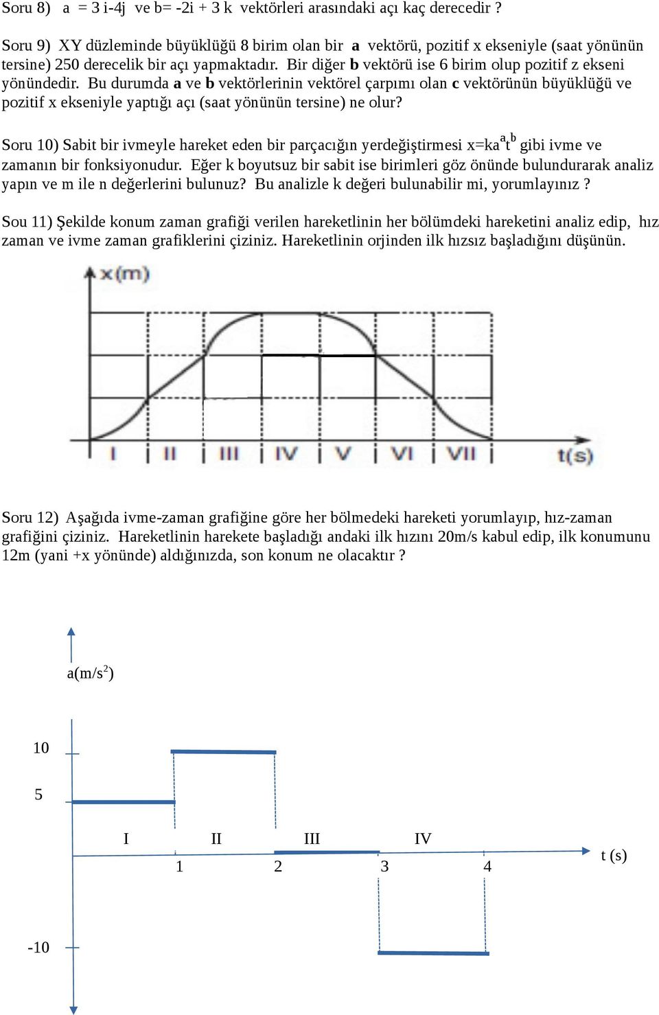 Bir diğer b vektörü ise 6 birim olup pozitif z ekseni yönündedir.