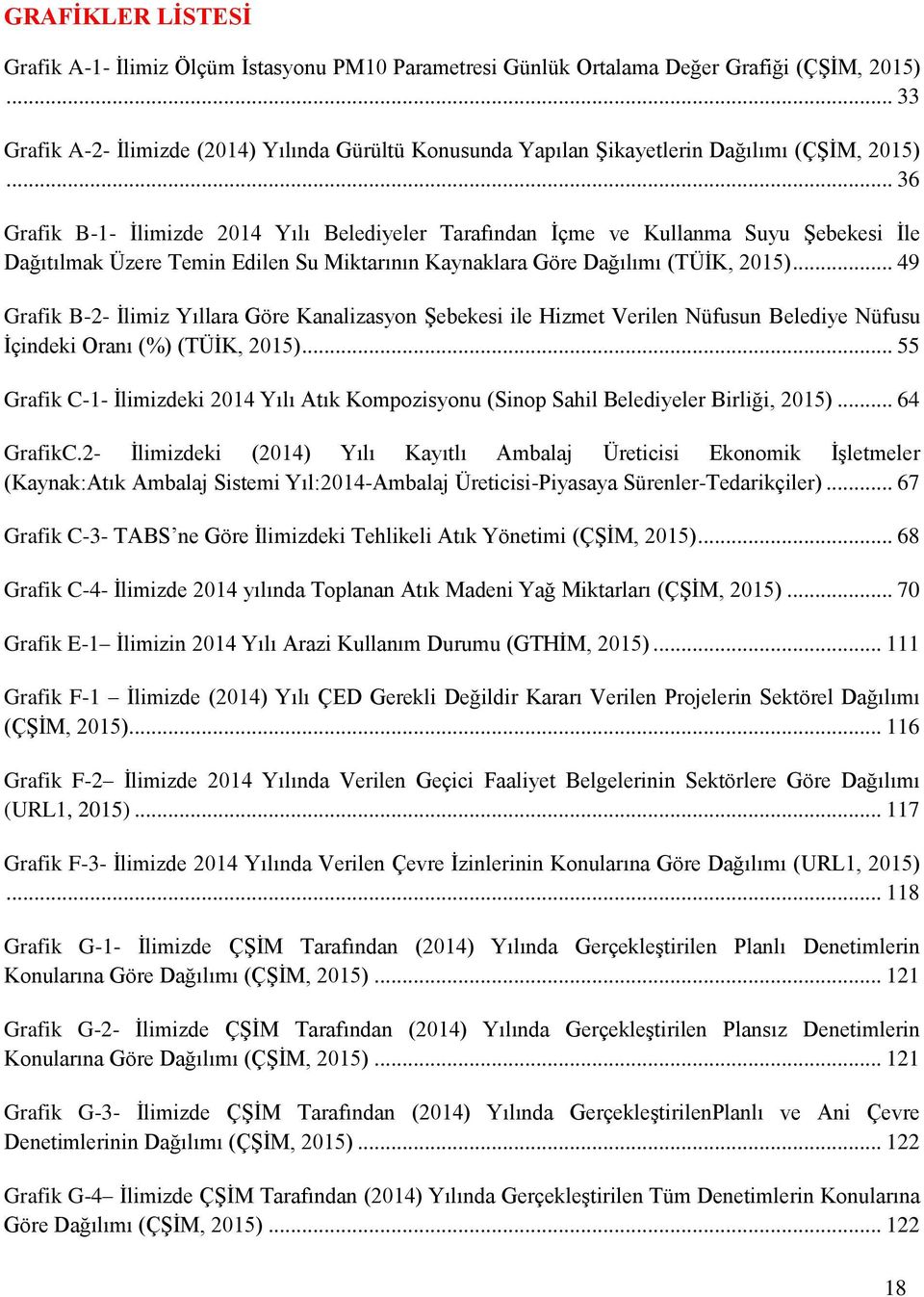 .. 36 Grafik B-1- İlimizde 2014 Yılı Belediyeler Tarafından İçme ve Kullanma Suyu Şebekesi İle Dağıtılmak Üzere Temin Edilen Su Miktarının Kaynaklara Göre Dağılımı (TÜİK, 2015).