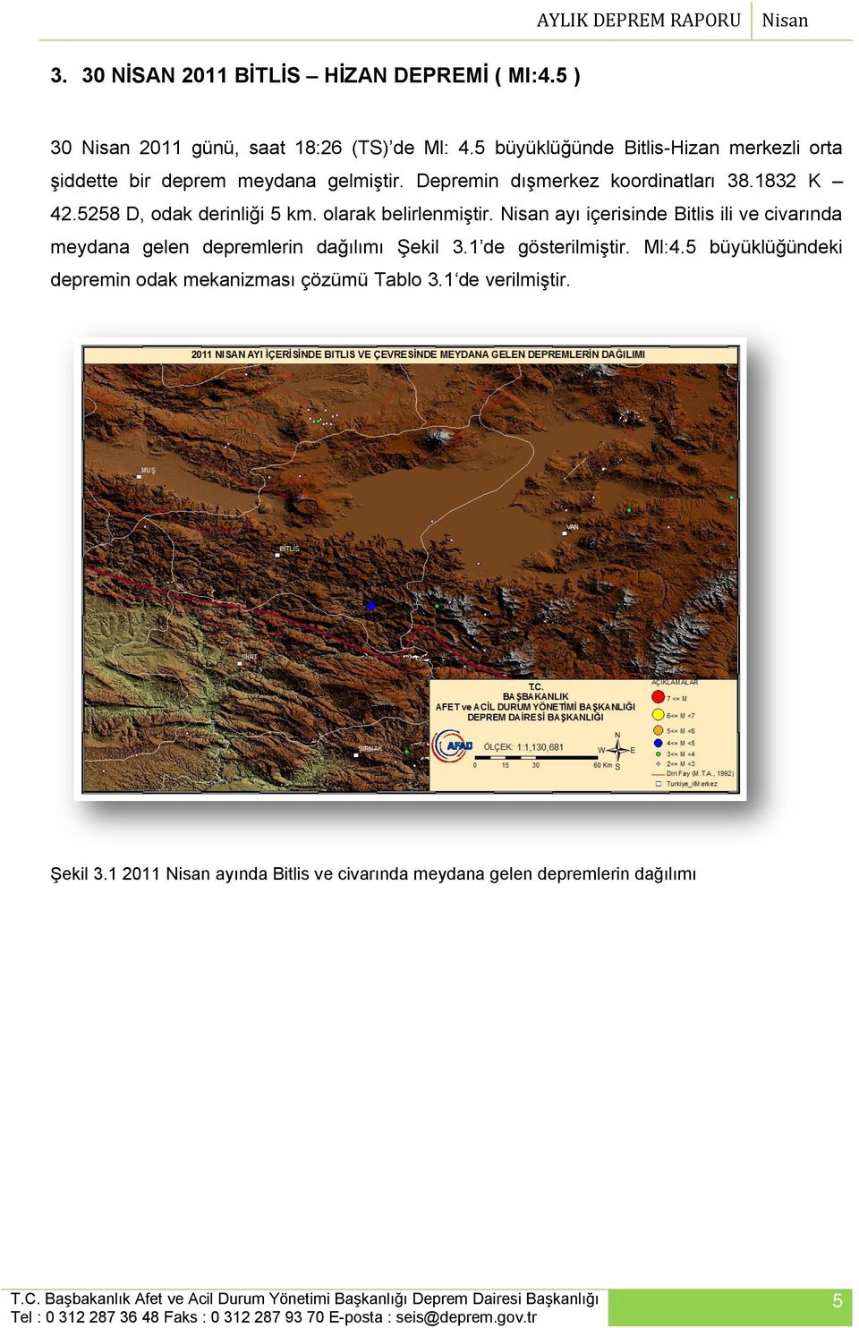 5258 D, odak derinliği 5 km. olarak belirlenmiştir.