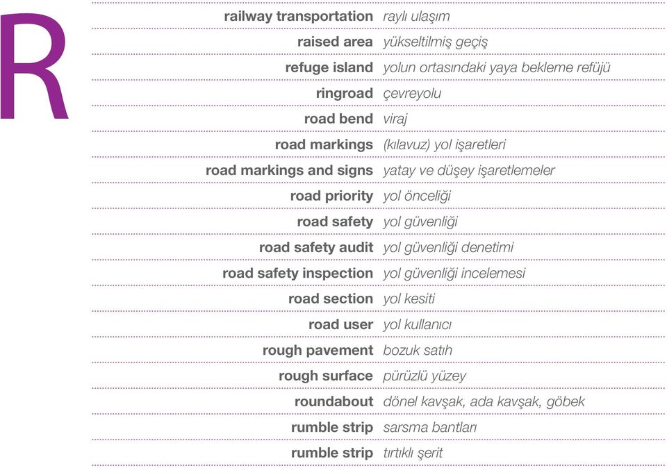 güvenliği road safety audit yol güvenliği denetimi road safety inspection yol güvenliği incelemesi road section yol kesiti road user yol kullanıcı