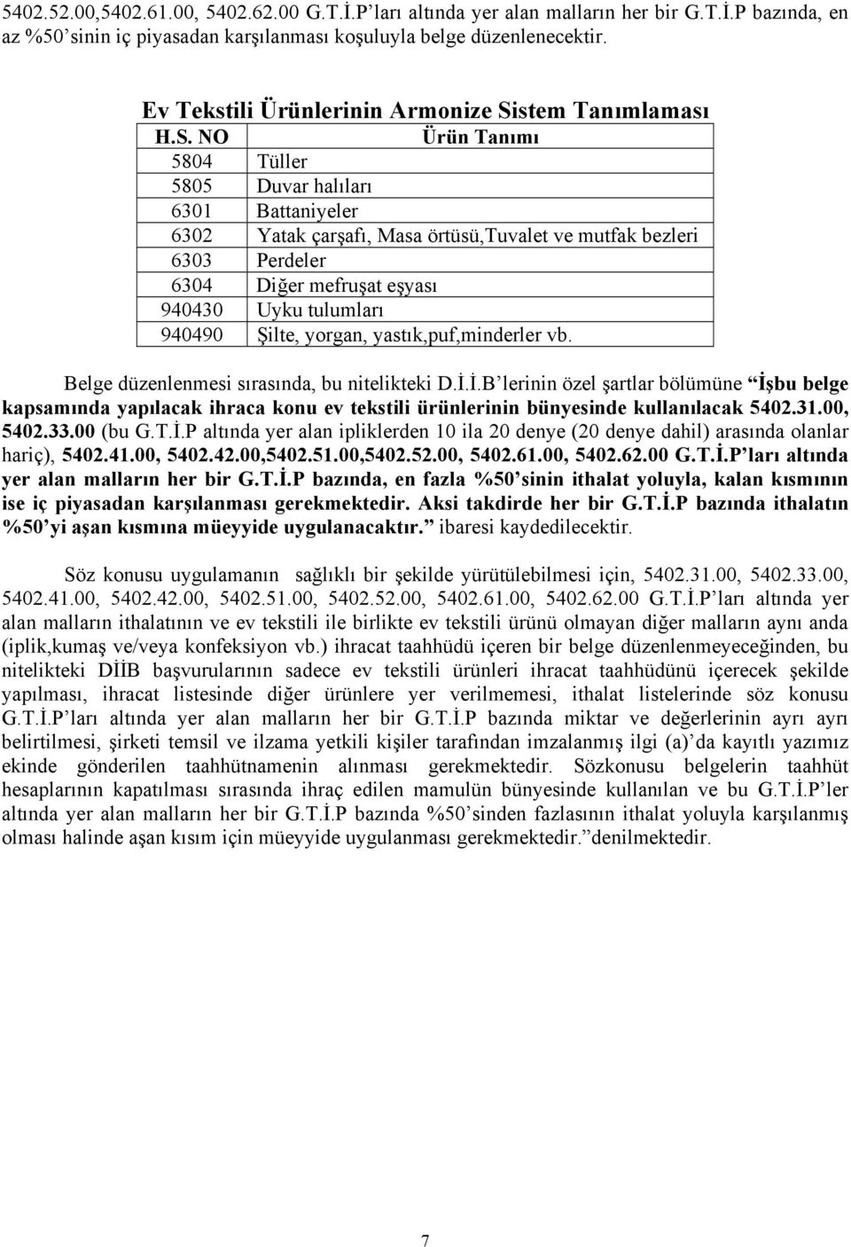 stem Tanımlaması H.S.