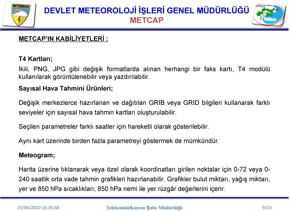 Seçilen parametreler farklı saatler için hareketli olarak gösterilebilir. Aynı kart üzerinde birden fazla parametreyi göstermek de mümkündür.