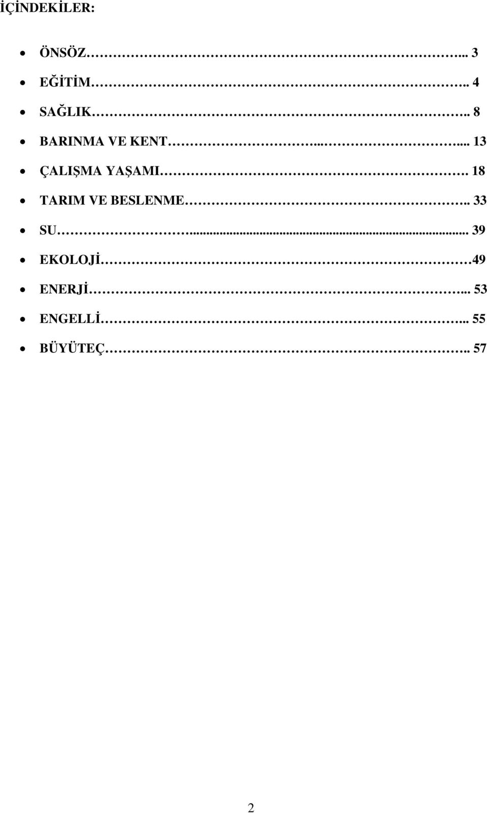 18 TARIM VE BESLENME.. 33 SU.