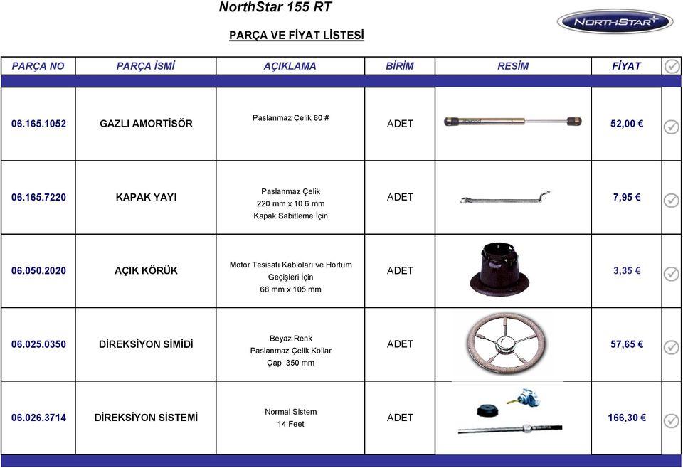 2020 AÇIK KÖRÜK ADET Geçişleri İçin 68 mm x 105 mm 3,35 Beyaz Renk 06.025.