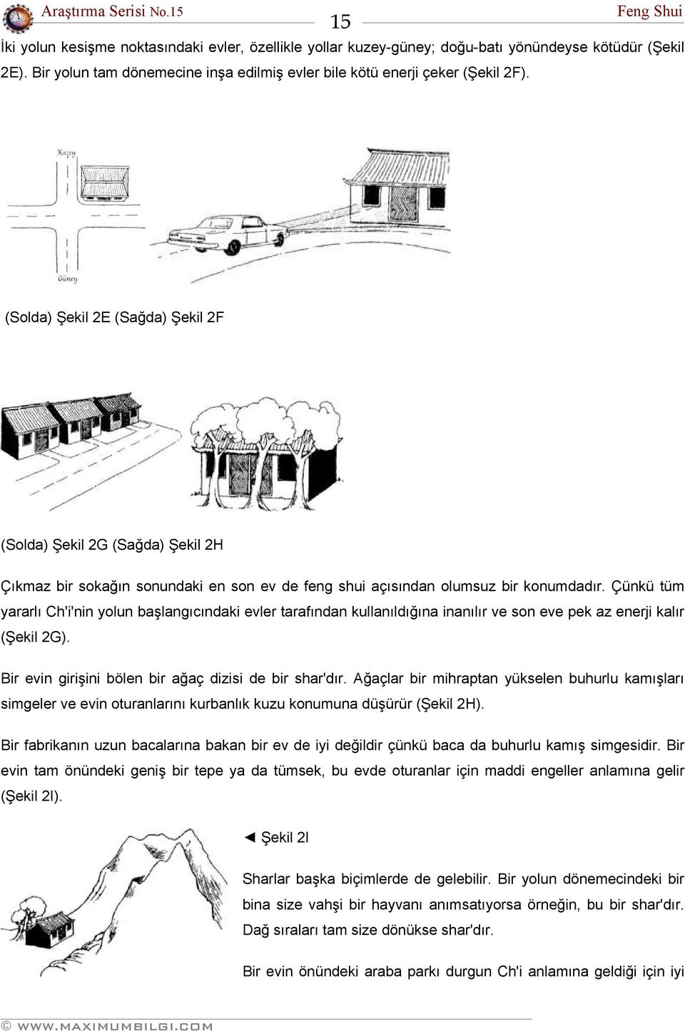 Çünkü tüm yararlı Ch'i'nin yolun başlangıcındaki evler tarafından kullanıldığına inanılır ve son eve pek az enerji kalır (Şekil 2G). Bir evin girişini bölen bir ağaç dizisi de bir shar'dır.