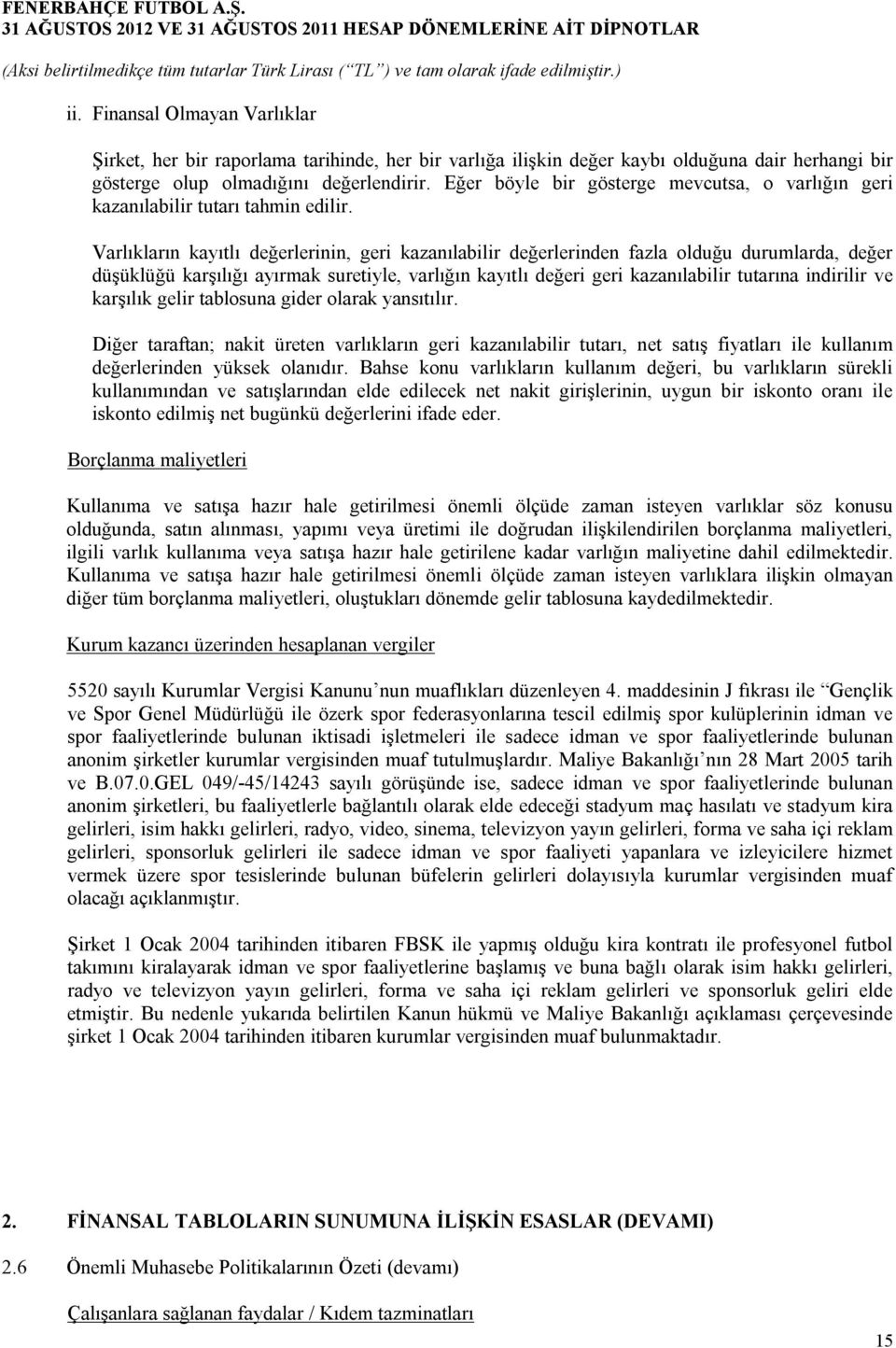 Varlıkların kayıtlı değerlerinin, geri kazanılabilir değerlerinden fazla olduğu durumlarda, değer düşüklüğü karşılığı ayırmak suretiyle, varlığın kayıtlı değeri geri kazanılabilir tutarına indirilir