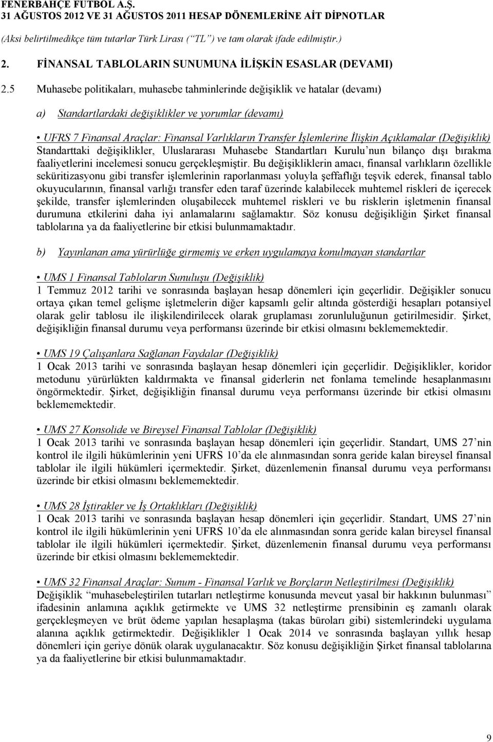 İlişkin Açıklamalar (Değişiklik) Standarttaki değişiklikler, Uluslararası Muhasebe Standartları Kurulu nun bilanço dışı bırakma faaliyetlerini incelemesi sonucu gerçekleşmiştir.