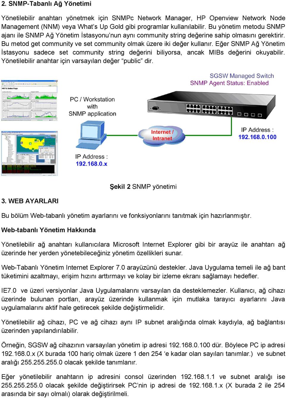 Eğer SNMP Ağ Yönetim İstasyonu sadece set community string değerini biliyorsa, ancak MIBs değerini okuyabilir. Yönetilebilir anahtar için varsayılan değer public dir. 3.