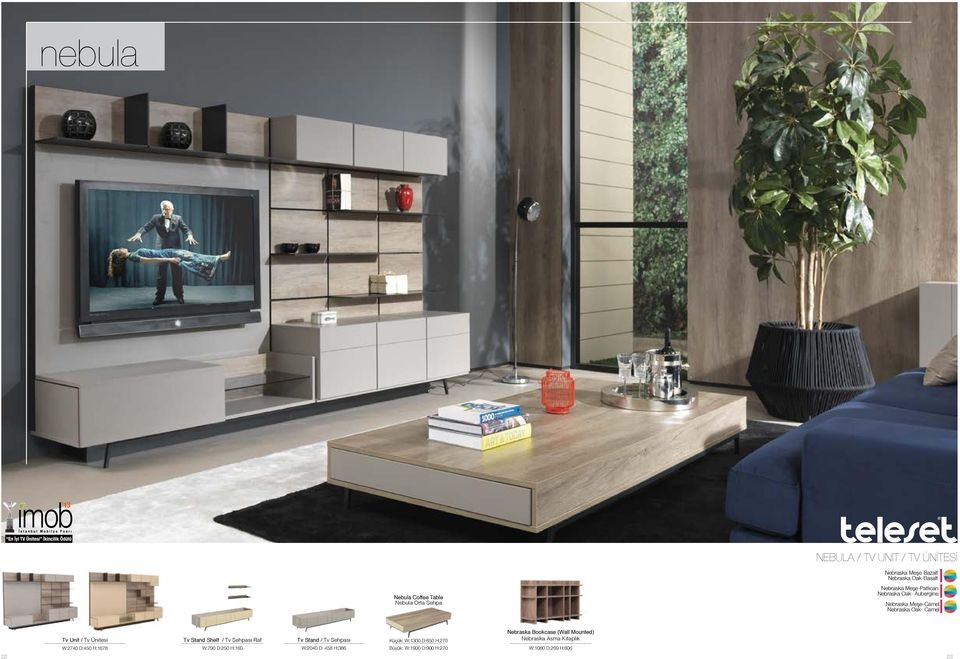 D:450 H:1678 Tv Stand Shelf / Tv Sehpası Raf W:790 D:250 H:160 Tv Stand / Tv Sehpası W:2040 D: 458 H:386 Küçük: