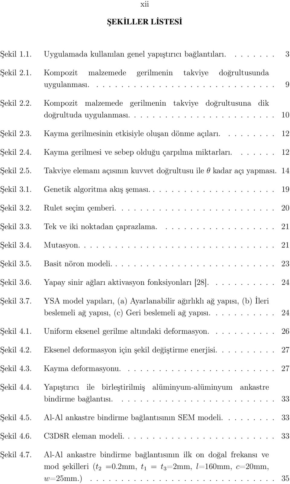 Kayma gerilmesi ve sebep olduğu çarpılma miktarları....... Şekil.5. Takviye elemanı açısının kuvvet doğrultusu ile θ kadar açı yapması. 4 Şekil 3.. Genetik algoritma akış şeması..................... 9 Şekil 3.