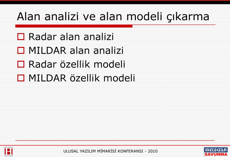 MILDAR alan analizi Radar