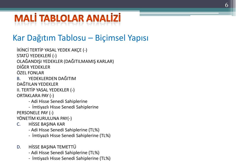 TERTİP YASAL YEDEKLER (-) ORTAKLARA PAY (-) - Adi Hisse Senedi Sahiplerine - İmtiyazlı Hisse Senedi Sahiplerine PERSONELE PAY (-) YÖNETİM