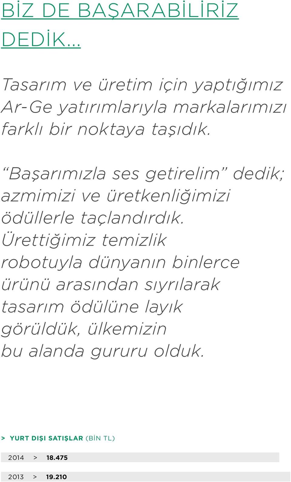 Başarımızla ses getirelim dedik; azmimizi ve üretkenliğimizi ödüllerle taçlandırdık.