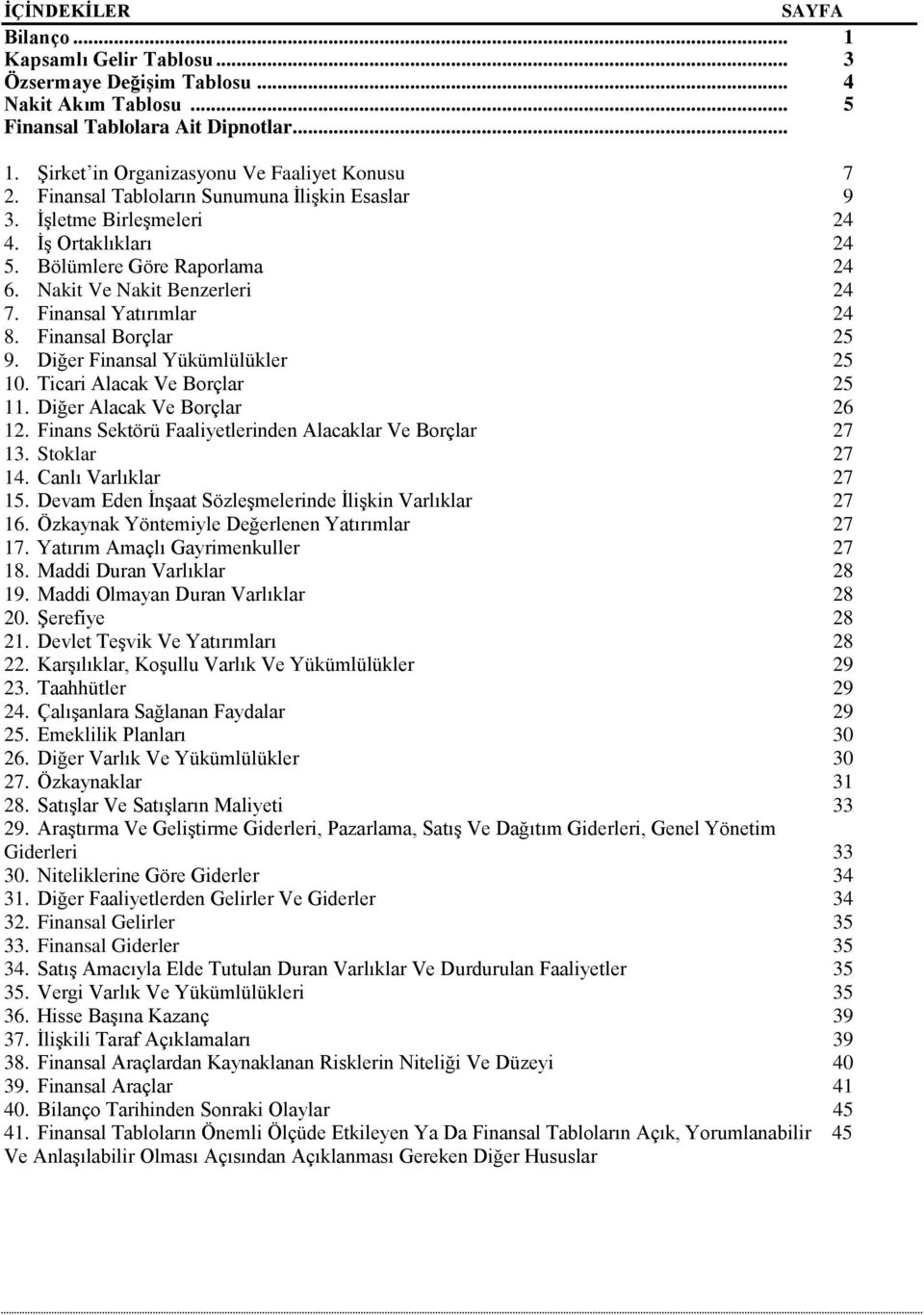 Finansal Borçlar 25 9. Diğer Finansal Yükümlülükler 25 10. Ticari Alacak Ve Borçlar 25 11. Diğer Alacak Ve Borçlar 26 12. Finans Sektörü Faaliyetlerinden Alacaklar Ve Borçlar 27 13. Stoklar 27 14.