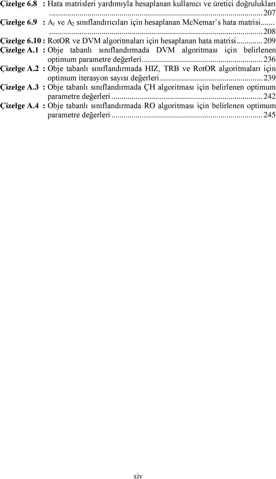 1 : Obje tabanlı sınıflandırmada DVM algoritması için belirlenen optimum parametre değerleri... 236 Çizelge A.