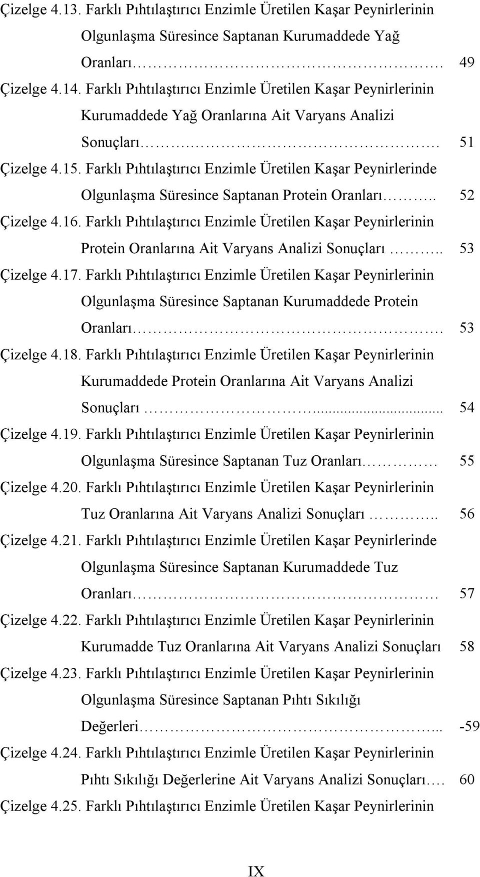 Farklı Pıhtılaştırıcı Enzimle Üretilen Kaşar Peynirlerinde Olgunlaşma Süresince Saptanan Protein Oranları.. 52 Çizelge 4.16.