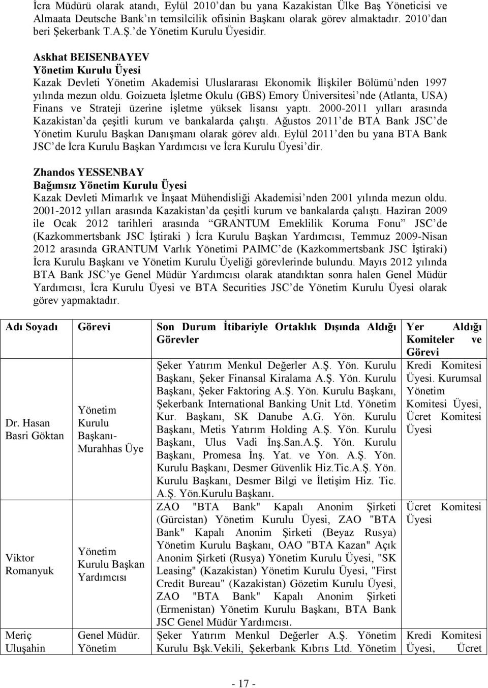 Goizueta İşletme Okulu (GBS) Emory Üniversitesi nde (Atlanta, USA) Finans ve Strateji üzerine işletme yüksek lisansı yaptı.