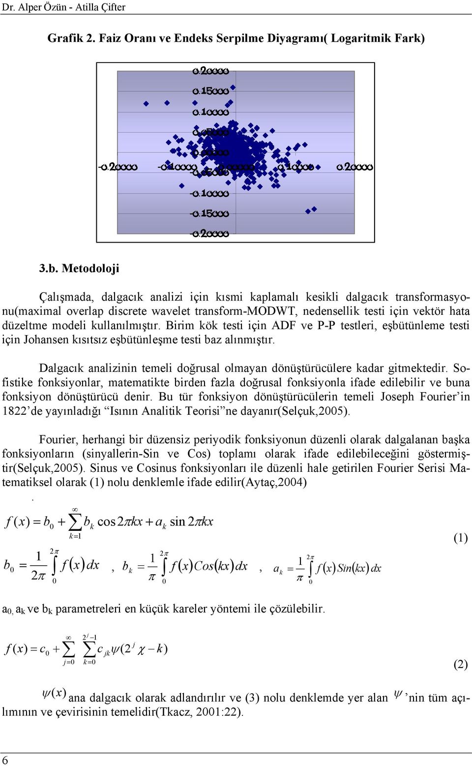 Birim kök esi için ADF ve P-P esleri, eşbüünleme esi için Johansen kısısız eşbüünleşme esi baz alınmışır. Dalgacık analizinin emeli doğrusal olmayan dönüşürücülere kadar gimekedir.