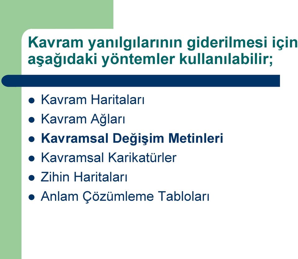 Kavram Ağları Kavramsal DeğiĢim Metinleri