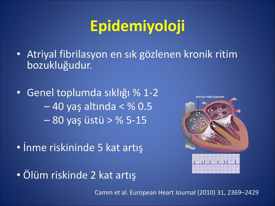 5 80 yaş üstü > % 5-15 İnme riskininde 5 kat artış Ölüm riskinde