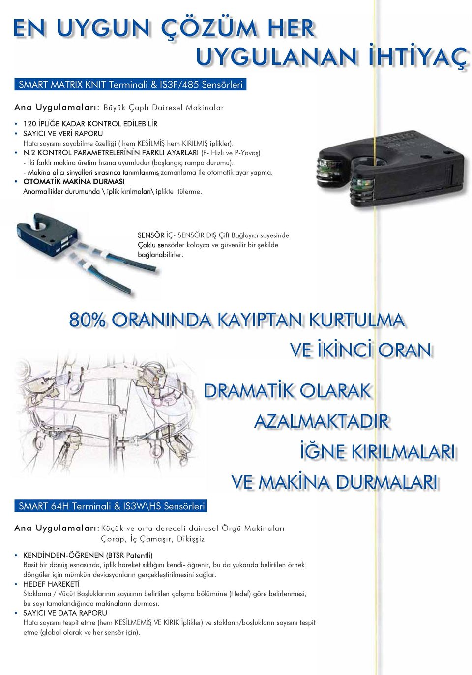 2 KONTROL PARAMETRELERİNİN FARKLI AYARLARI (P- Hızlı ve P-Yavaş) - İki farklı makina üretim hızına uyumludur (başlangıç rampa durumu).