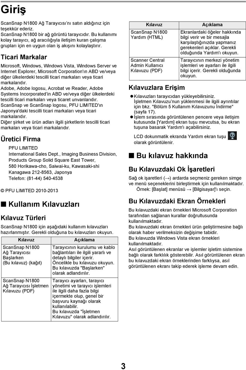 Ticari Markalar Microsoft, Windows, Windows Vista, Windows Server ve Internet Explorer, Microsoft Corporation'ın ABD ve/veya diğer ülkelerdeki tescilli ticari markaları veya ticari markalarıdır.