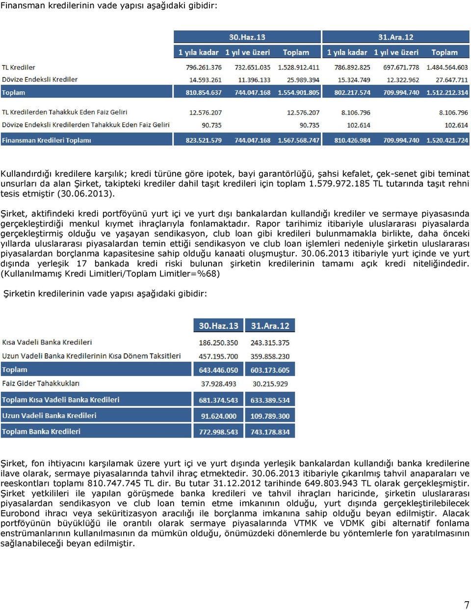 Şirket, aktifindeki kredi portföyünü yurt içi ve yurt dışı bankalardan kullandığı krediler ve sermaye piyasasında gerçekleştirdiği menkul kıymet ihraçlarıyla fonlamaktadır.