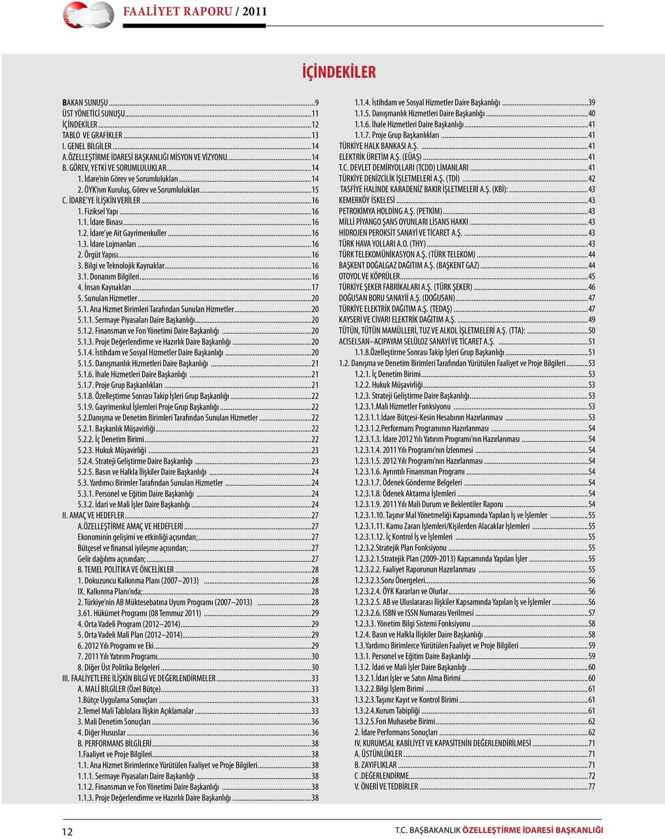 ..16 1.2. İdare ye Ait Gayrimenkuller...16 1.3. İdare Lojmanları...16 2. Örgüt Yapısı...16 3. Bilgi ve Teknolojik Kaynaklar...16 3.1. Donanım Bilgileri...16 4. İnsan Kaynakları...17 5.