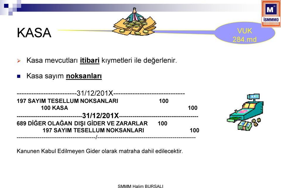 100 ----------------------------------31/12/201X----------------------------------------- 689 DĠĞER OLAĞAN DIġI GĠDER VE ZARARLAR