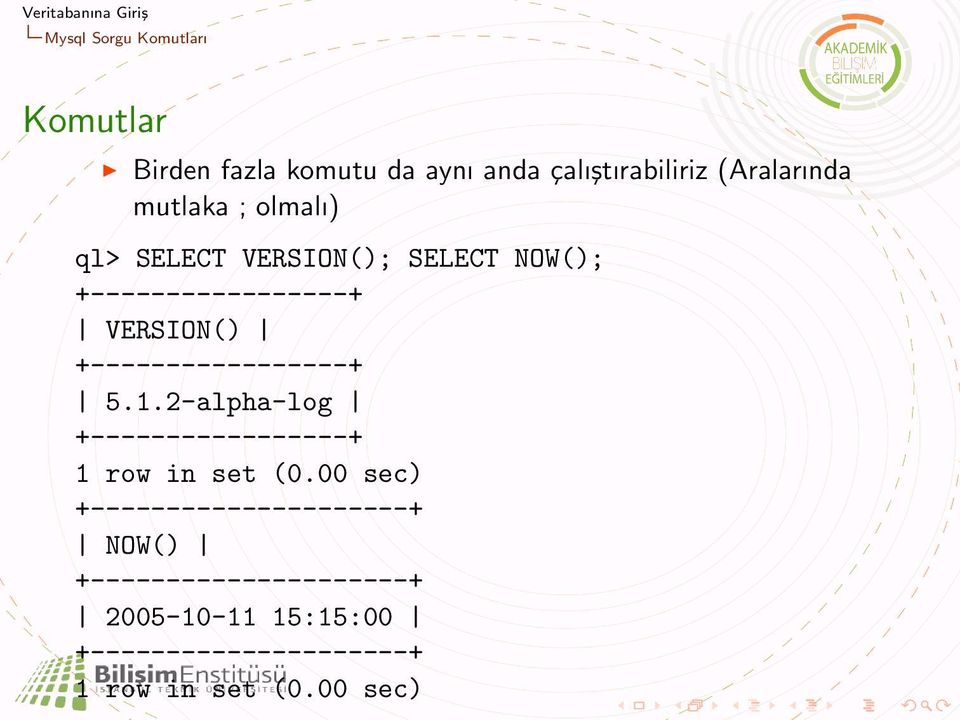 +-----------------+ 5.1.2-alpha-log +-----------------+ 1 row in set (0.