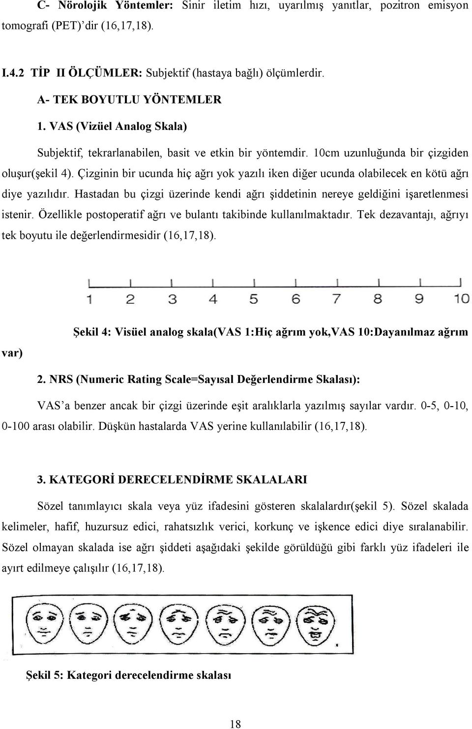 Çizginin bir ucunda hiç ağrı yok yazılı iken diğer ucunda olabilecek en kötü ağrı diye yazılıdır. Hastadan bu çizgi üzerinde kendi ağrı şiddetinin nereye geldiğini işaretlenmesi istenir.