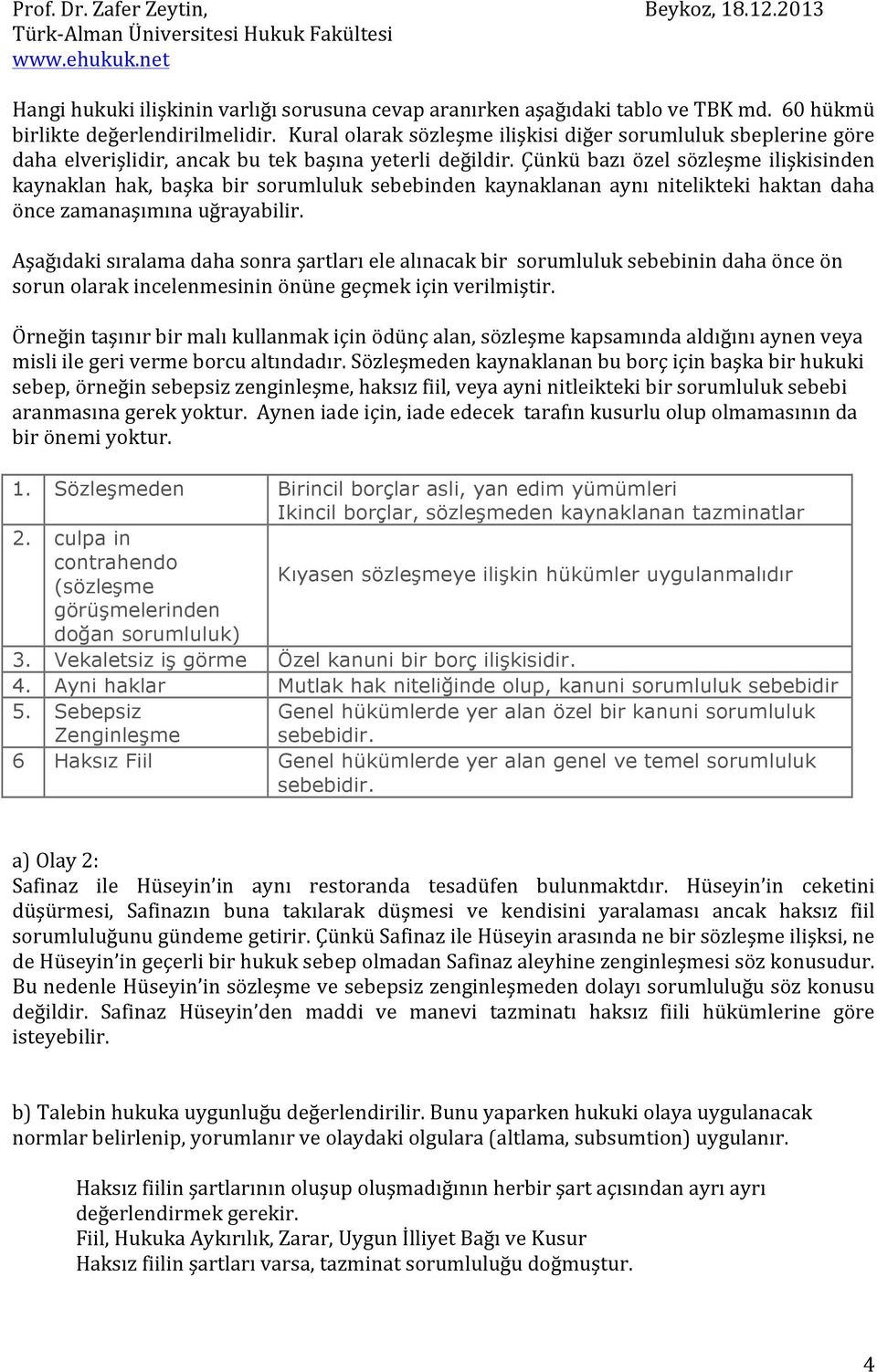 Çünkü bazı özel sözleşme ilişkisinden kaynaklan hak, başka bir sorumluluk sebebinden kaynaklanan aynı nitelikteki haktan daha önce zamanaşımına uğrayabilir.