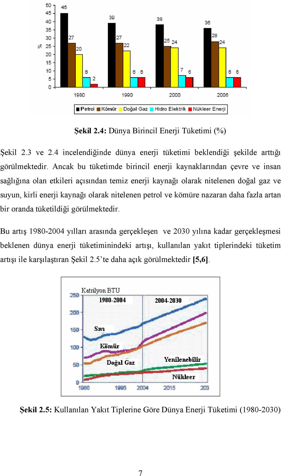 olarak nitelenen petrol ve kömüre nazaran daha fazla artan bir oranda tüketildiği görülmektedir.