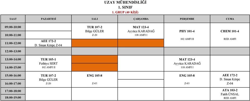 CHEM 101-4 TUR 105-1 Fethiye SERT MAT 123-4 ENG