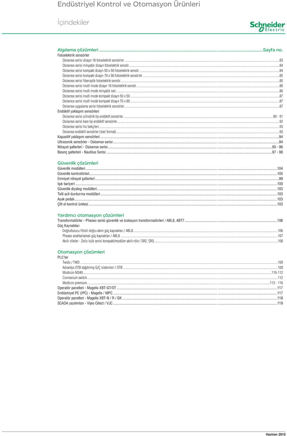 ..85 Osisense serisi fiberoptik fotoelektrik sensör...85 Osisense serisi multi mode dizayn 18 fotoelektrik sensör...86 Osisense serisi multi mode minyatür seri.