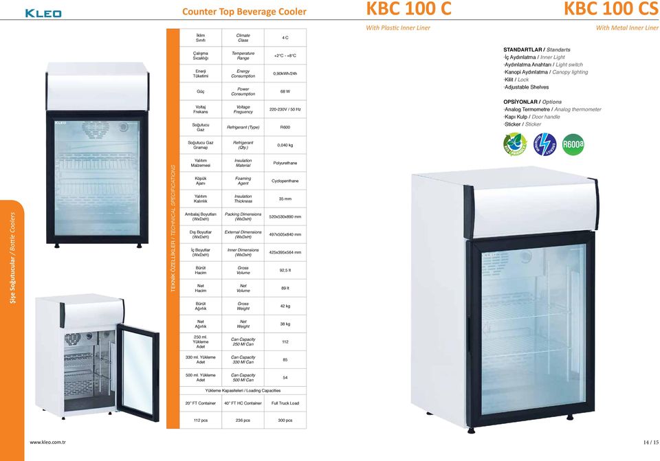 thermometer Kapı Kulp / Door handle Sticker / Sticker 0,040 kg Şişe lar / Bottle Coolers 35 mm 520x530x890 mm 497x505x840 mm 425x395x564 mm