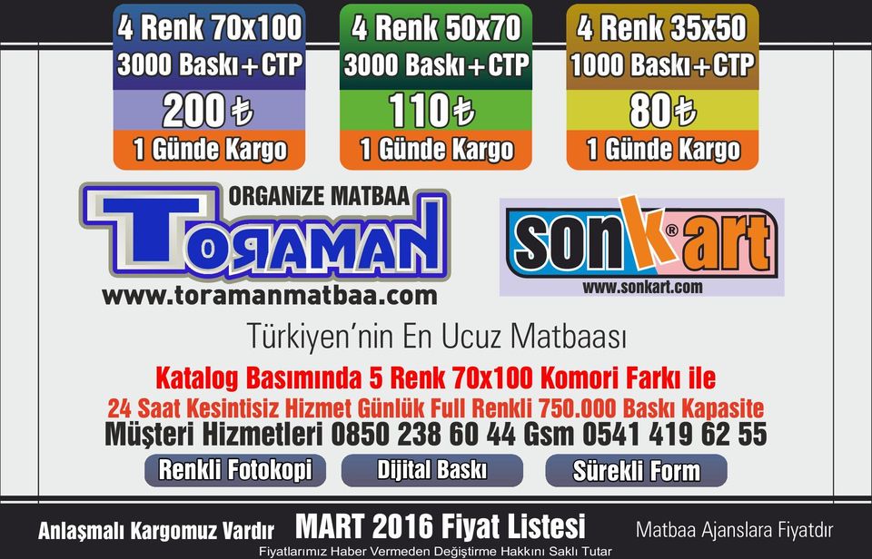 com Türkiyen nin En Ucuz baası Katalog Basımında 5 Renk 70x100 Komori Farkı ile 24 Saat Kesintisiz Hizmet Günlük Full