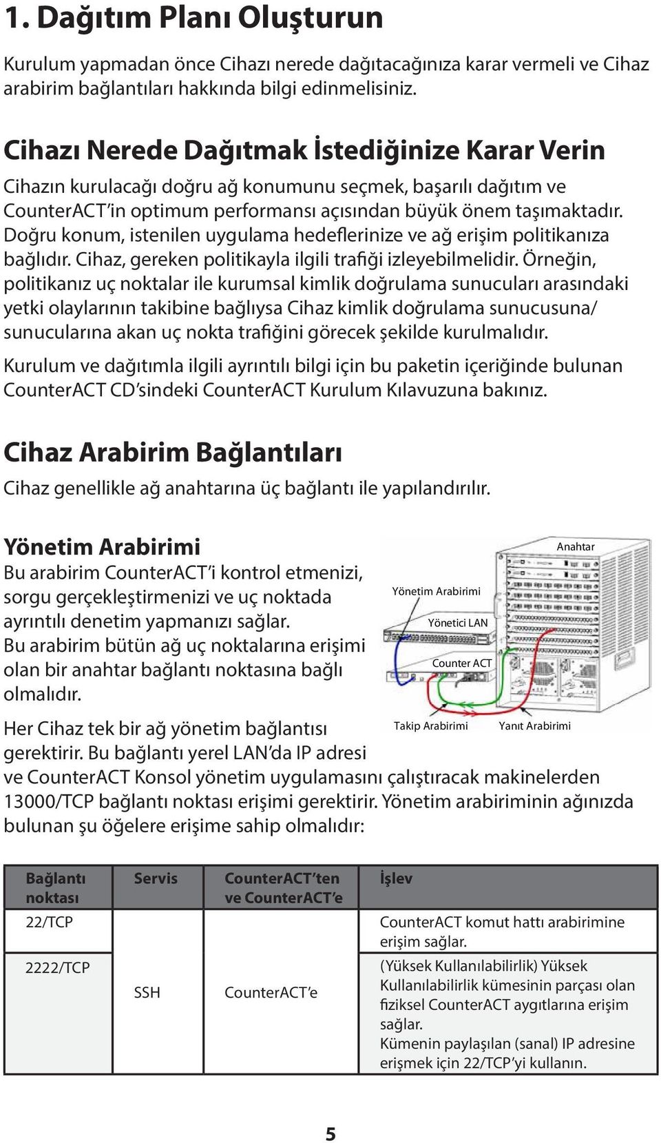 Doğru konum, istenilen uygulama hedeflerinize ve ağ erişim politikanıza bağlıdır. Cihaz, gereken politikayla ilgili trafiği izleyebilmelidir.