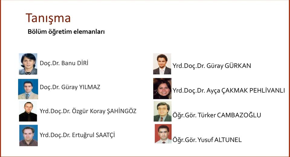 Gör. Türker CAMBAZOĞLU Yrd.Doç.Dr. Ertuğrul SAATÇİ Öğr.Gör. Yusuf ALTUNEL