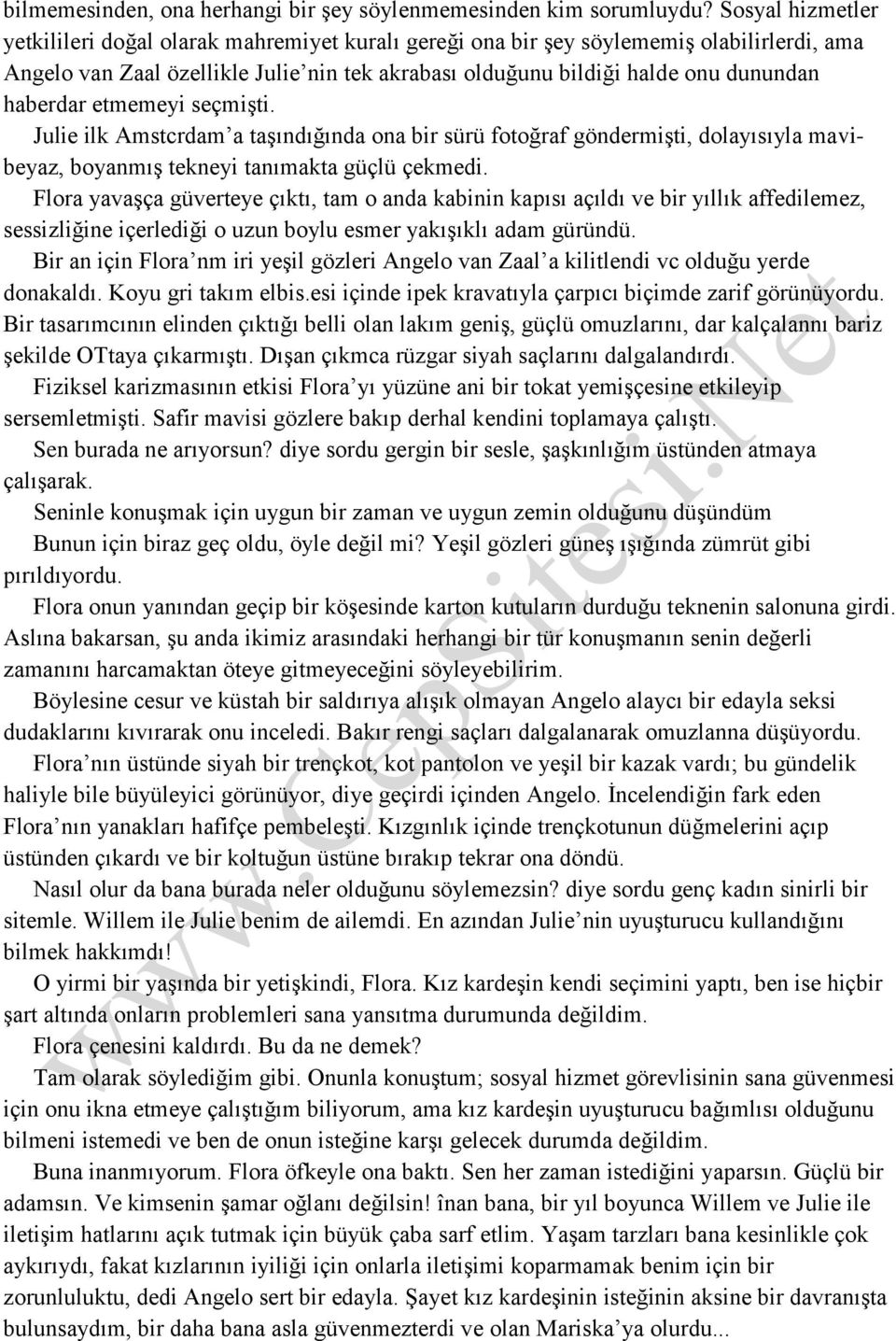 haberdar etmemeyi seçmişti. Julie ilk Amstcrdam a taşındığında ona bir sürü fotoğraf göndermişti, dolayısıyla mavibeyaz, boyanmış tekneyi tanımakta güçlü çekmedi.