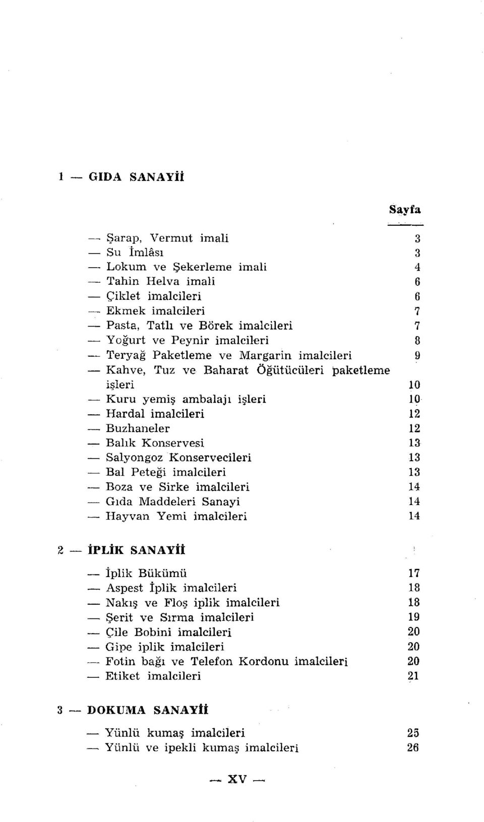 Salyongoz Konservecileri 13 Bal Peteği imalcileri 13 Boza ve Sirke imalcileri 14 Gıda Maddeleri Sanayi 14 Hayvan Yemi imalcileri 14 2 İPLİ K SANAYİ İ İplik Bükümü 17 Aspest İplik imalcileri 18 Nakış