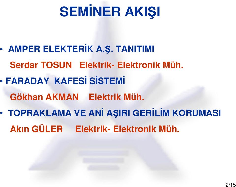 FARADAY KAFES SSTEM Gökhan AKMAN Elektrik Müh.