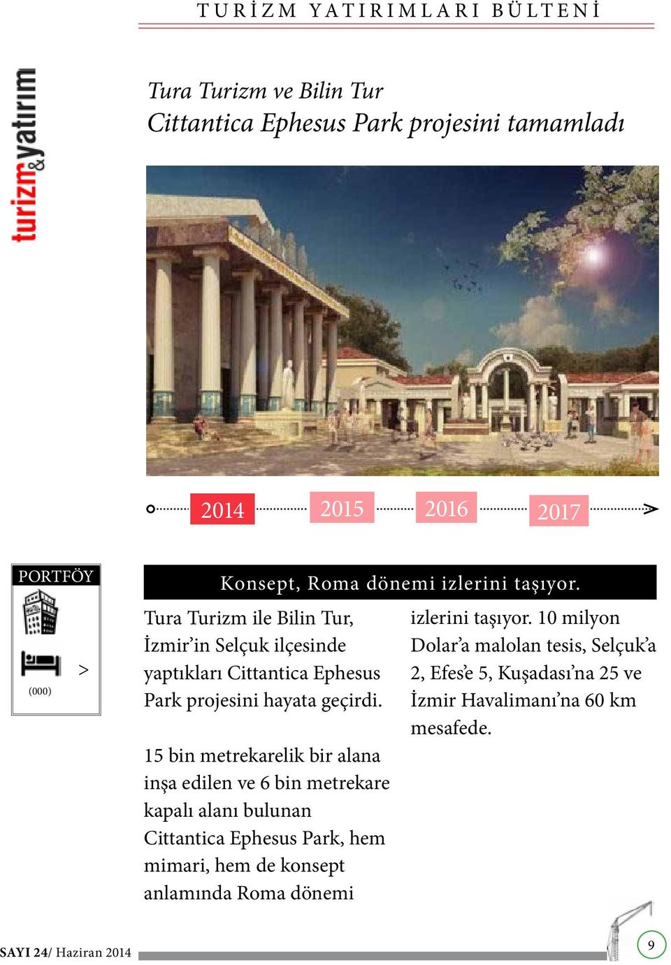 15 bin metrekarelik bir alana inşa edilen ve 6 bin metrekare kapalı alanı bulunan Cittantica Ephesus Park, hem mimari, hem de