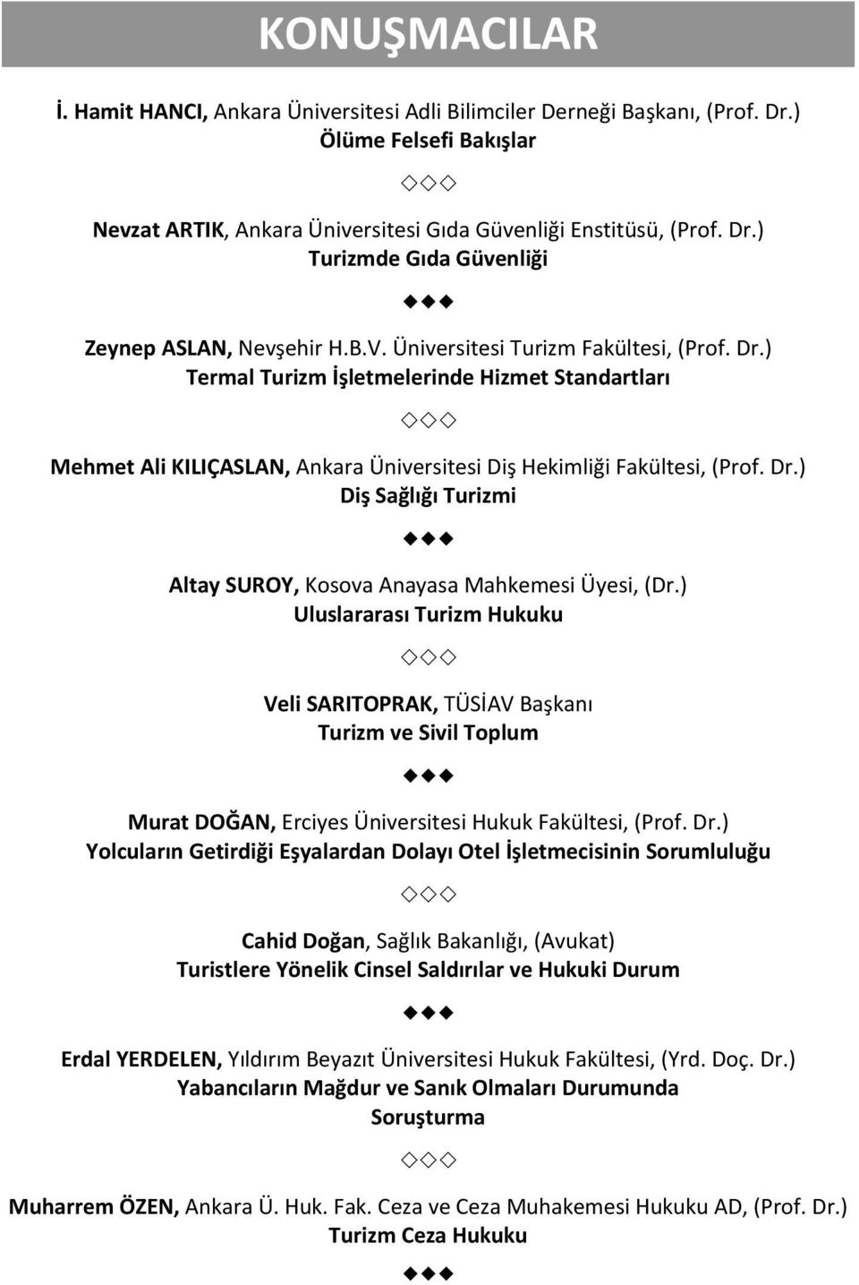 ) Uluslararası Turizm Hukuku Veli SARITOPRAK, TÜSİAV Başkanı Turizm ve Sivil Toplum Murat DOĞAN, Erciyes Üniversitesi Hukuk Fakültesi, (Prof. Dr.