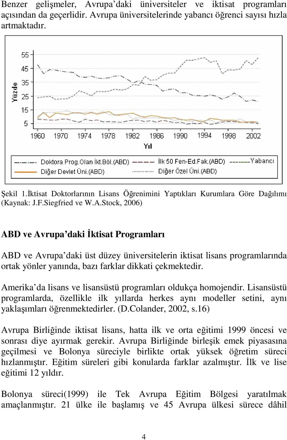 Stock, 2006) ABD ve Avrupa daki İktisat Programları ABD ve Avrupa daki üst düzey üniversitelerin iktisat lisans programlarında ortak yönler yanında, bazı farklar dikkati çekmektedir.