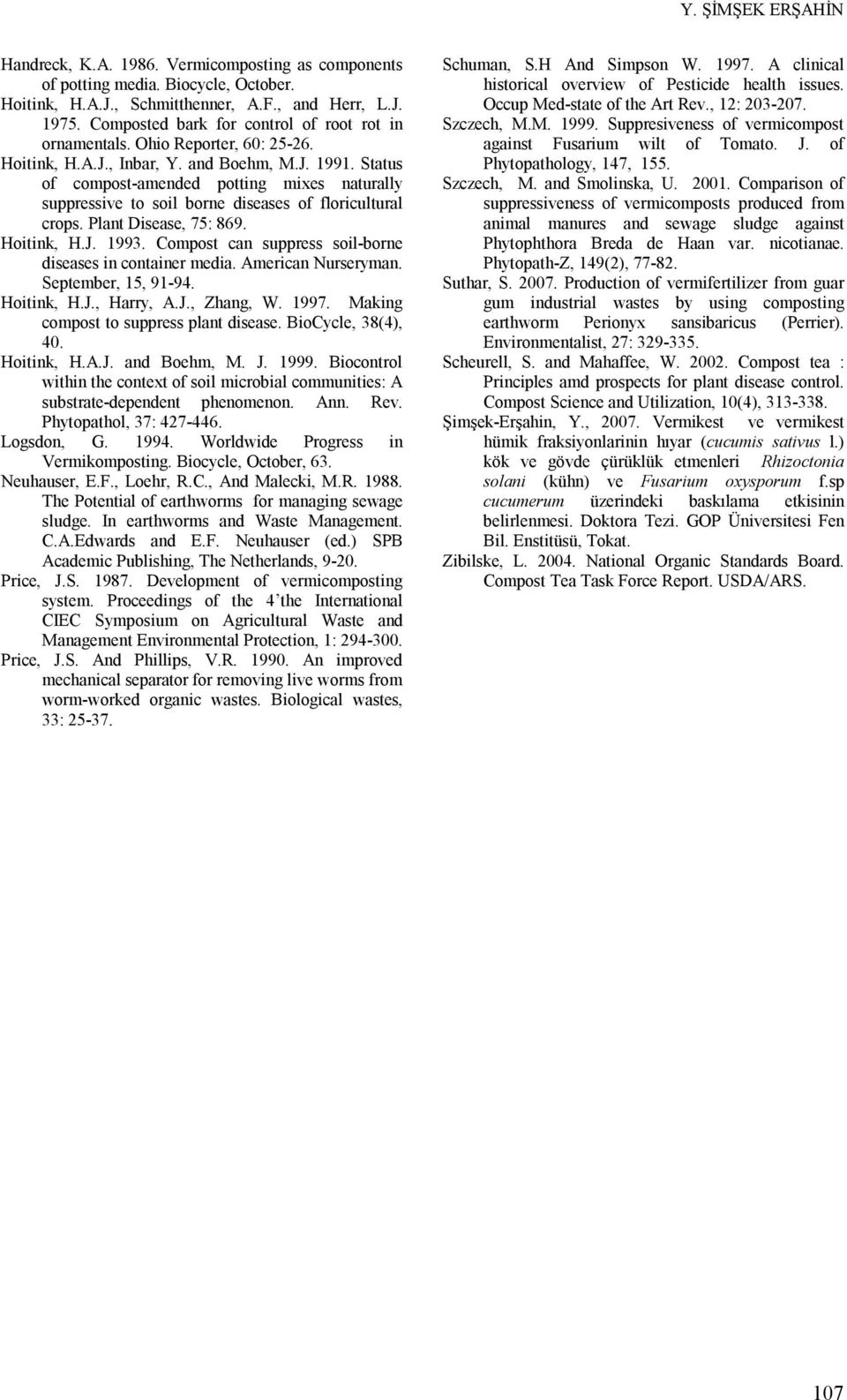 Status of compost-amended potting mixes naturally suppressive to soil borne diseases of floricultural crops. Plant Disease, 75: 869. Hoitink, H.J. 1993.