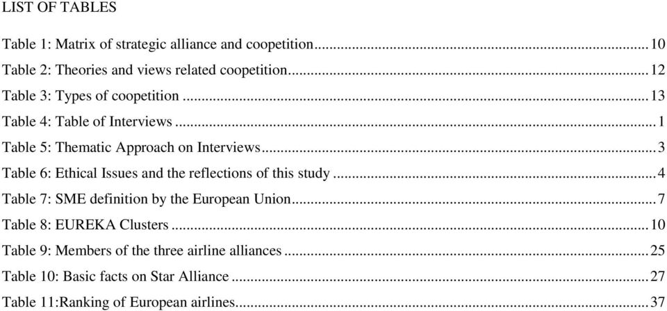 .. 3 Table 6: Ethical Issues and the reflections of this study... 4 Table 7: SME definition by the European Union.
