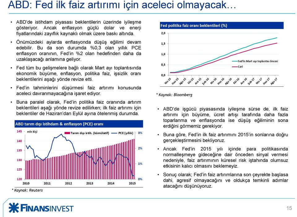 Bu da son durumda %0,3 olan yıllık PCE enflasyon oranının, Fed in %2 olan hedefinden daha da uzaklaşacağı anlamına geliyor.