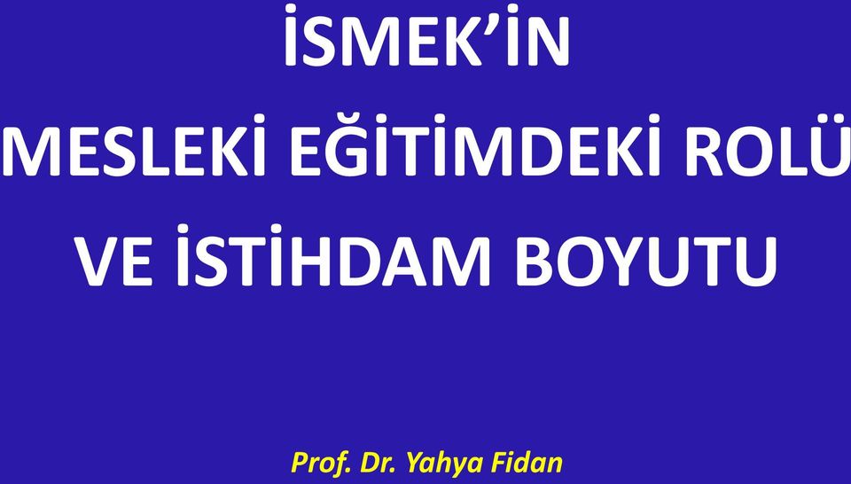 İSTİHDAM BOYUTU