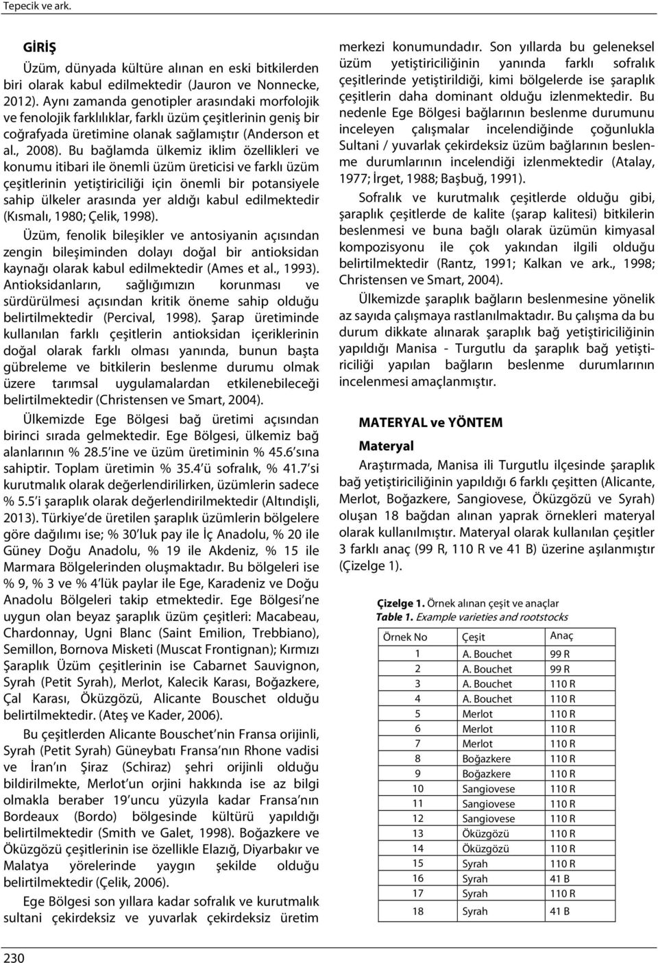 Bu bağlamda ülkemiz iklim özellikleri ve konumu itibari ile önemli üzüm üreticisi ve farklı üzüm çeşitlerinin yetiştiriciliği için önemli bir potansiyele sahip ülkeler arasında yer aldığı kabul